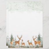 Forest Woodland Deer Waterverf briefpapier (Voorkant / Achterkant)