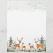 Forest Woodland Deer Waterverf briefpapier (Achterkant)