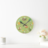 Forest Woodland Dieren patroon kinderkamer Decor Ronde Klok (Huis)