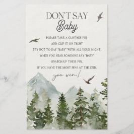 Forest Woodland dont zeggen baby shower spel