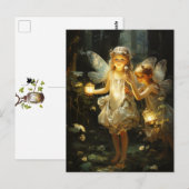 Forest Woodland feeën gloeiende lantaarns Briefkaart (Voorkant / Achterkant)