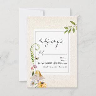 Forest Woodland Floral Mushroom Weddenschap RSVP