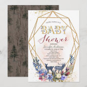 Forest Woodland Genderneutraal Baby shower Kaart (Voorkant / Achterkant)