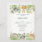 Forest Woodland Greenery Wild Animals Baby shower Kaart (Voorkant)