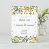 Forest Woodland Greenery Wild Animals Baby shower Kaart (Staand voorkant)