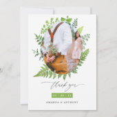 Forest Woodland groen bruiloft collage Bedankkaart (Voorkant)