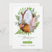 Forest Woodland groen bruiloft collage Bedankkaart (Voorkant / Achterkant)