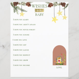 Forest Woodland Hedgehog Baby shower Wishes