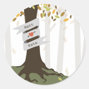 Forest Woodland Herfst herfstbruiloft Ronde Sticker