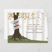 Forest / Woodland Herfst Save the Date Briefkaart (Voorkant / Achterkant)