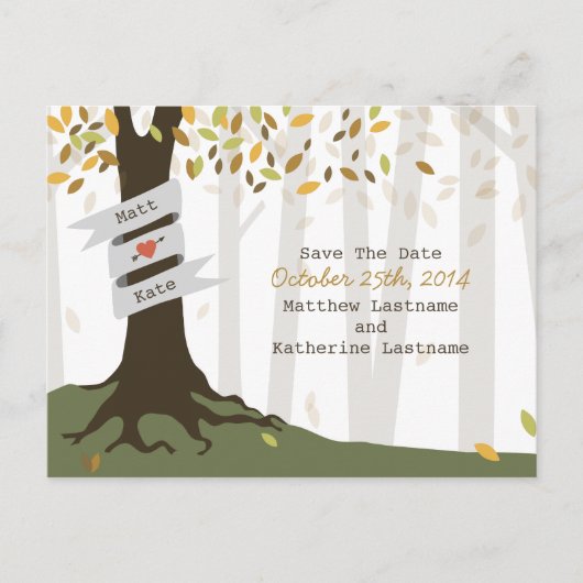 Forest / Woodland Herfst Save the Date Briefkaart (Voorkant)