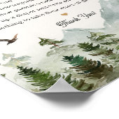 Forest Woodland Luier Gedachten baby shower teken Poster (Hoek)