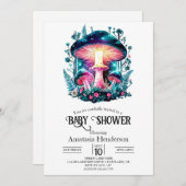 Forest Woodland Mushroom Baby shower Kaart (Voorkant / Achterkant)