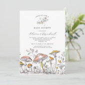 Forest Woodland Mushrooms Baby Shower Kaart (Staand voorkant)