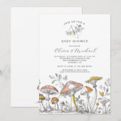 Forest Woodland Mushrooms Baby Shower Kaart (Voorkant / Achterkant)