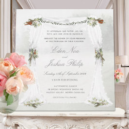 Forest Woodland Outdoor Chuppah Wedding Kaart