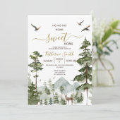 Forest Woodland Pine Tree Housewarming Sweet Home Kaart (Staand voorkant)