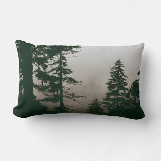 Forest Woodland Pine Tree Landscape Scene Kussen (Voorkant)