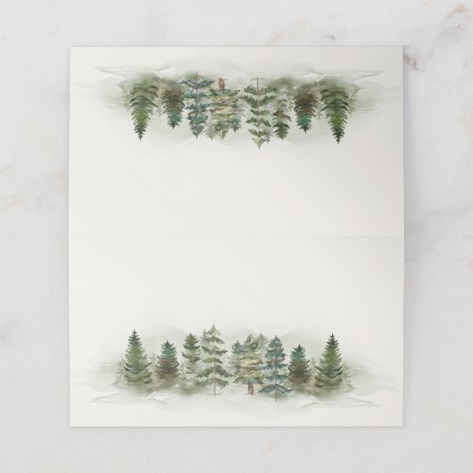 Forest Woodland Place Card Verjaardag of baby show Plaatskaartje (Buitenkant ongevouwen)