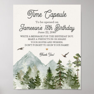Forest Woodland Time Capsule Party teken Poster