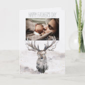 Forest Woodland Vaderdag Deer met foto Kaart (Voorkant)