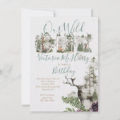 Forest Woodland Waterverf Wild One Birthday Party Kaart (Voorkant)