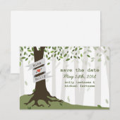 Forest / Woodland Wedding Save the Date (Voorkant / Achterkant)