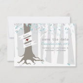 Forest Woodland Winter Snow Wedding Save the Date (Voorkant)