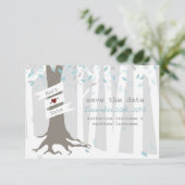 Forest Woodland Winter Snow Wedding Save the Date (Staand voorkant)
