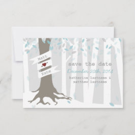 Forest Woodland Winter Snow Wedding Save the Date