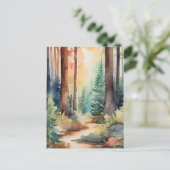 Forest Woodsy in Waterverf Briefkaart (Staand voorkant)