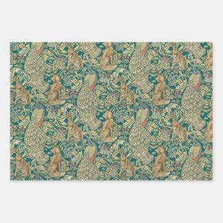 "Forest" Wrapping Paper Flat Sheet Set of 3 Morris
