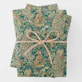 "Forest" Wrapping Paper Flat Sheet Set of 3 Morris (In situ)