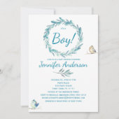 Forest Wreate Bird Rustic Country Boy Baby shower Kaart (Voorkant)