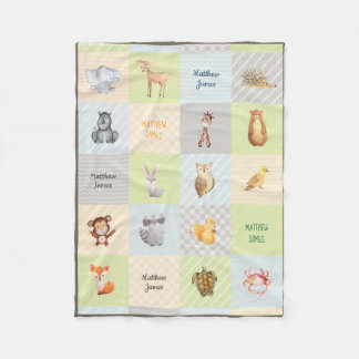 Forest, Zee and Safari Animal Quilt Fleece Blanke Deken