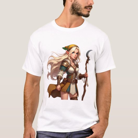 Forestblade Elven Druid Adventurer T-shirt (Voorkant)