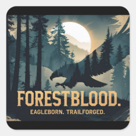 Forestblood – Espíritu Salvaje Nacido del Bosque Vierkante Sticker