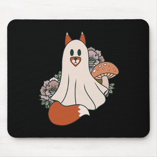 Forestcore Fox Whimsigoth Halloween Ghost Muismat (Voorkant)