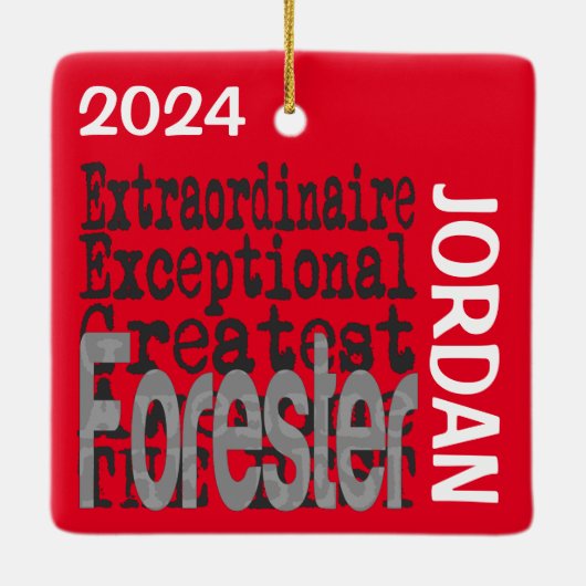 Forester Extraordinaire CUSTOM Keramisch Ornament (Achterkant)