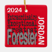 Forester Extraordinaire CUSTOM Keramisch Ornament (Voorkant)