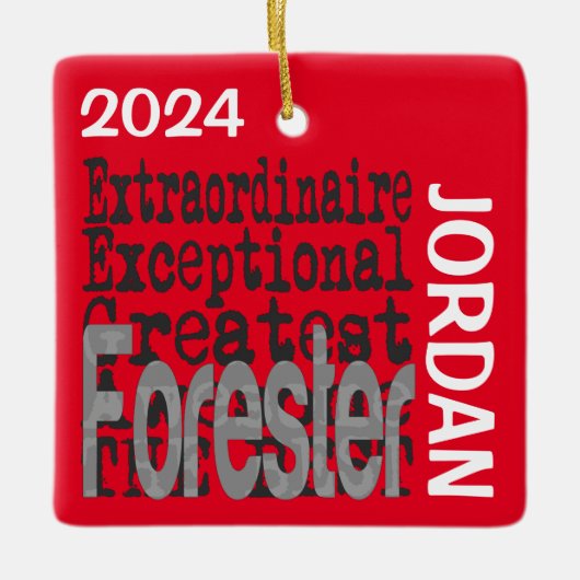 Forester Extraordinaire CUSTOM Keramisch Ornament (Voorkant)