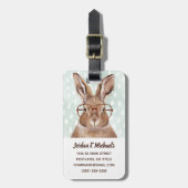 Forester met vier ogen | Bunny Rabbit Bagagelabel (Voorkant verticaal)