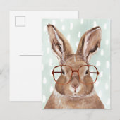Forester met vier ogen | Bunny Rabbit Briefkaart (Voorkant / Achterkant)