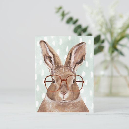 Forester met vier ogen | Bunny Rabbit Briefkaart (Staand voorkant)