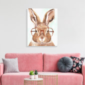 Forester met vier ogen | Bunny Rabbit Canvas Afdruk (Insitu (Woonkamer))