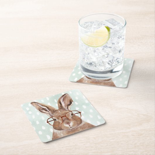 Forester met vier ogen | Bunny Rabbit Kartonnen Onderzetters (Insitu)