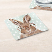 Forester met vier ogen | Bunny Rabbit Kartonnen Onderzetters (Schuin)