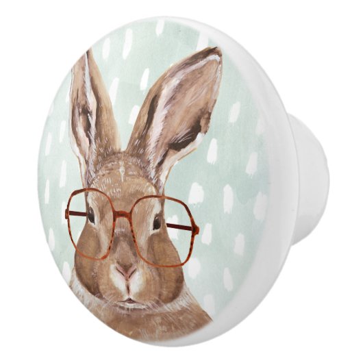 Forester met vier ogen | Bunny Rabbit Keramische Knop (Rechts)