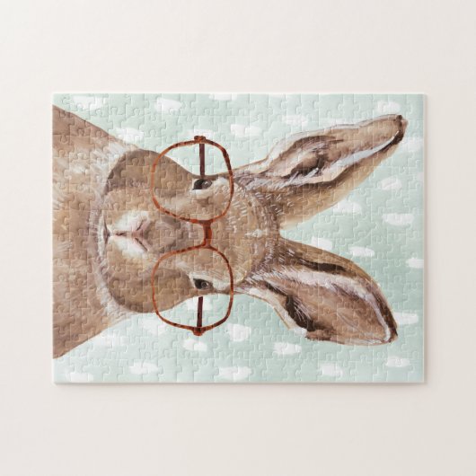 Forester met vier ogen | Bunny Rabbit Legpuzzel (Horizontaal)