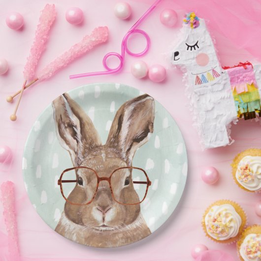 Forester met vier ogen | Bunny Rabbit Papieren Bordje (Feest)